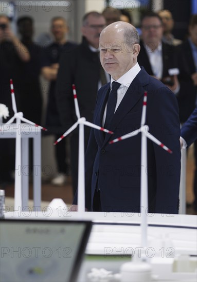Olaf Scholz (SPD), Federal Chancellor, at the Hanover Trade Fair, Hanover, 22 April 2024, here at