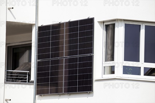 Solar façade: New residential building with solar modules on the façade