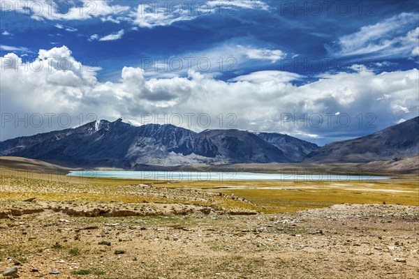 Himalayan lake Kyagar Tso in Himalayas mountains, Ladakh, India, Asia