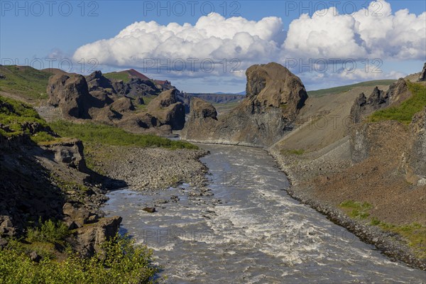 Jökulsa a Fjöllum Canyon, basalt rock, eastern Iceland