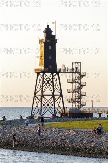 Obereversand lighthouse, North Sea, Dorum-Neufeld, Wurster Land, Lower Saxony, Germany, Europe