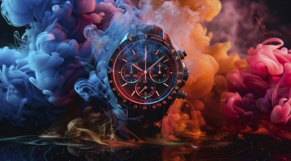 Expensive luxury watch, symbol of success an business acumen., AI generated