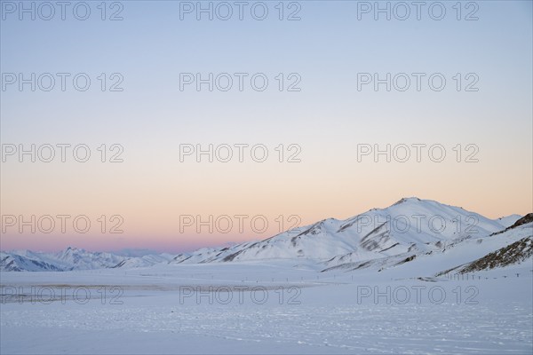 Winter landscape of the Pamir Plateau, Pamir Highway, Alichur, Gorno-Badakhshan Province,