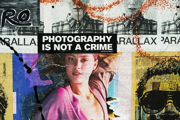 Street art, posters, Williamsburg, Brooklyn, New York City, New York, USA, North America