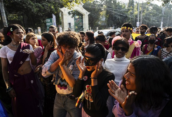 People from LGBT community and supporters participate in Pride Parade on December 22, 2024 in