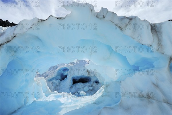 Ice cave, Fox Glacier, Westland National Park, South West New Zealand World Heritage Site, Southern