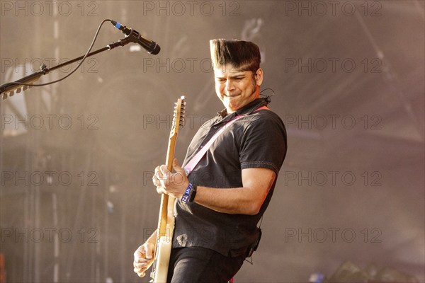 Adenau, Germany, 8 June 2024: Billy Talent (Ian D'Sa, guitarist) play at Rock am Ring. The festival