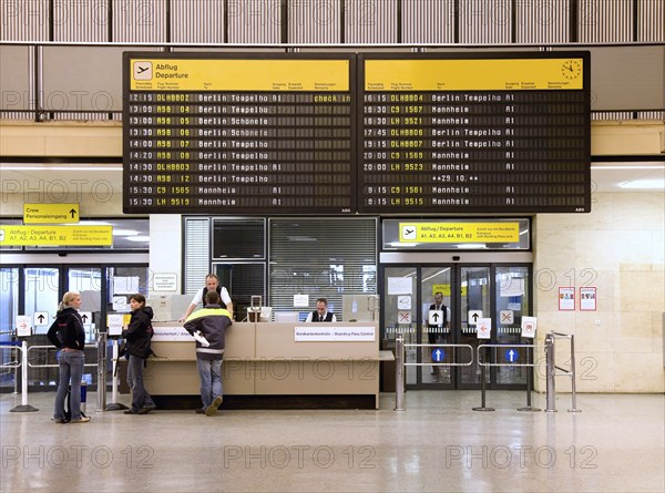 Passengers at Tempelhof Airport, two days in front of the closure of flight operations, Berlin, 28