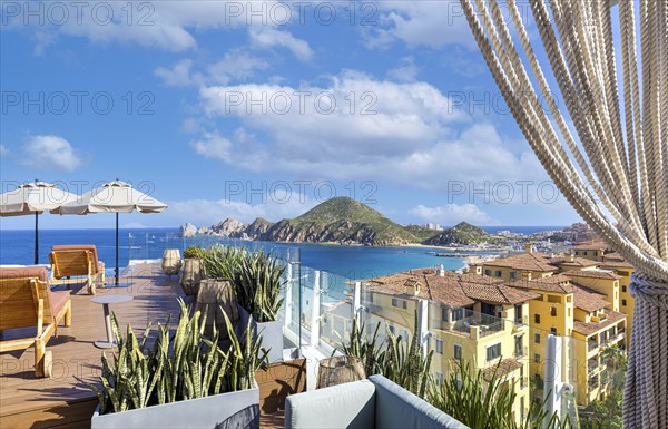 Cabo San Lucas, Los Cabos, Mexico, September 10, 2021: Mexico, Scenic panoramic aerial view of Los