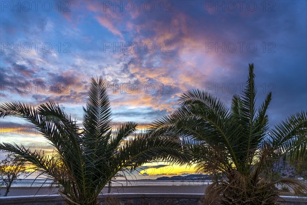 Sunset on the beach of Paleochora, Crete, Greece, Europe