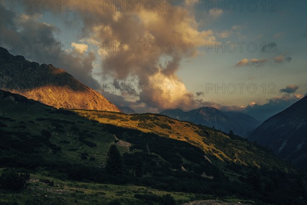 Hahntennjoch pass road in Tyrol in Lechtal, Austria, Europe