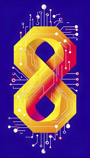 Looping animation of interlocking geometric shapes that morph into circuits, symbolizing AI logic