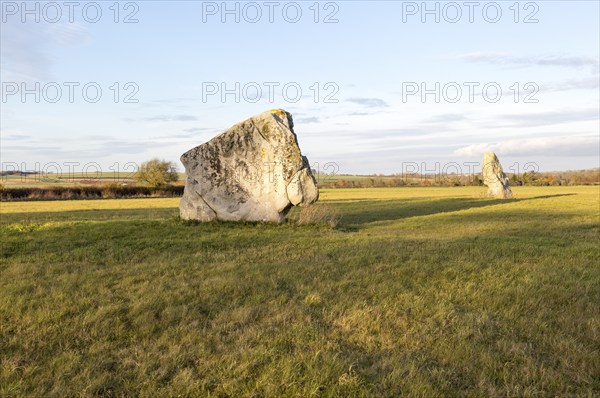 Adam and Eve standing stones, Longstone Cove, Beckhampton Avenue, Avebury, Wiltshire, England, UK
