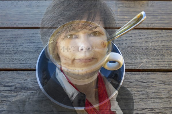 Woman and Coffee Cup in Switzerland