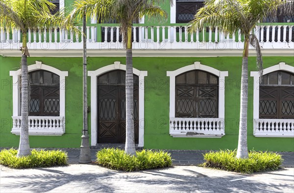Veracruz, colorful streets and colonial houses in historic city center, one of the main city