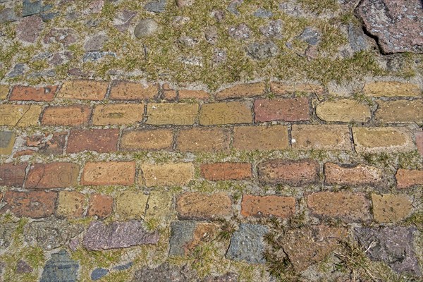 Old pavement, inner courtyard, museum, Darßer Ort, Born a. Darß, Mecklenburg-Vorpommern, Germany,