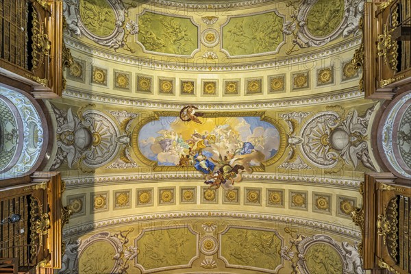 Ceiling frescoes in the State Hall of the Austrian National Library in Vienna, Austria, Europe
