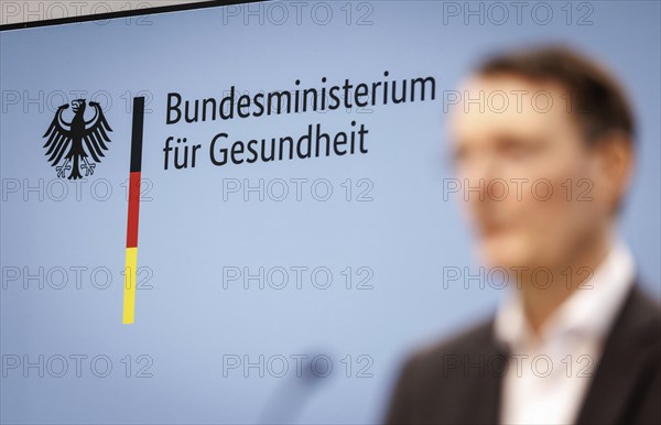 Prof Karl Lauterbach (SPD), Federal Minister of Health, at a press conference on the talks with
