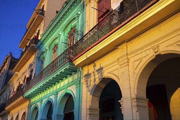 Scenic colorful Old Havana streets in historic city center (Havana Vieja) near Paseo El Prado and