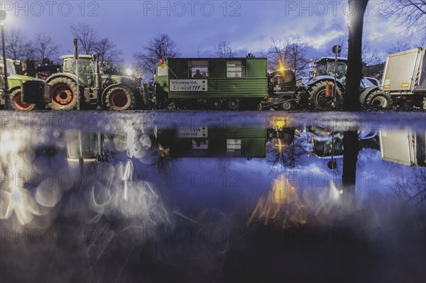 Road blockades in the centre of Berlin, taken as part of the farmers' protests in Berlin, 15.01