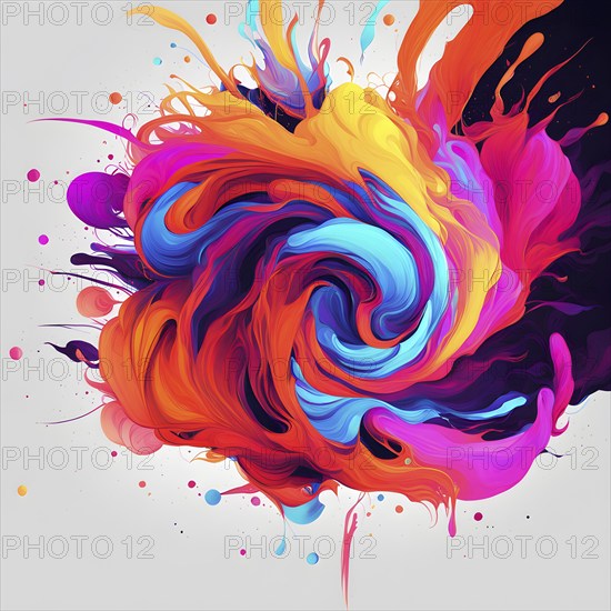 Minimalist illustration with abstract shapes interlocking to symbolize inspiration, AI generated