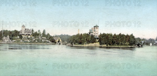 Hopewell Hall and Castle Rest, Thousand Islands, New York State, USA, Historic, digitally restored