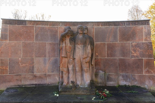 Sachsenburg concentration camp memorial on the Zschopau, Sachsenburg, Sachsenburg, Saxony, Germany,