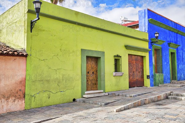 Oaxaca, Scenic old city streets and colorful colonial buildings in historic city center
