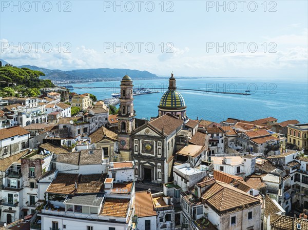 Vietri sul Mare from a drone, Amalfi Coast, Salerno, Campania, Italy, Europe