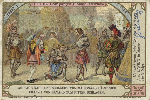 Picture series Kings, Francis I, 1515, on the day after the Battle of Marignano Francis of Bayard