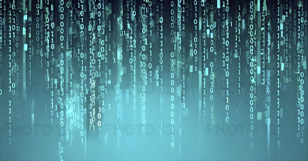 Abstract animation of binary code cascading down like digital rain, representing data insights in