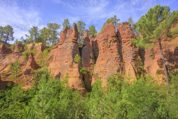 Ochre rocks of Roussillon, Département Vaucluse, France, Europe