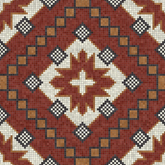 Mosaic tiles background, seamless vector pattern