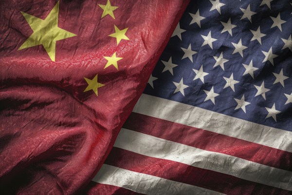Concept of USA and China competition and economic trade war. Travel and partnership concept, AI