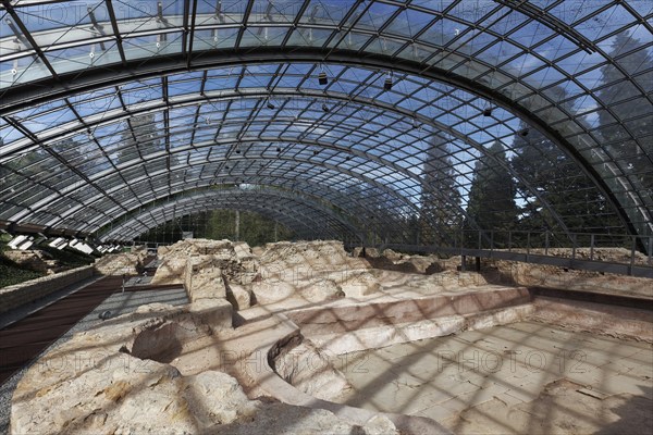 Roman bath ruins Badenweiler, swimming pool remains, spa town Badenweiler, Black Forest,