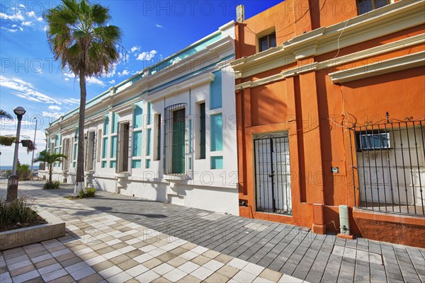 Mexico, Mazatlan, Colorful old city streets in historic city center, Central America
