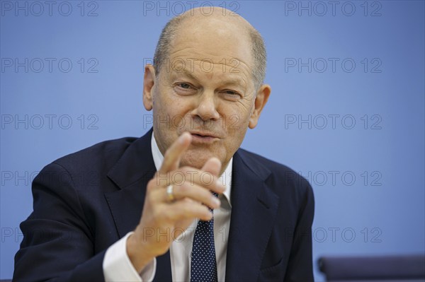 Olaf Scholz (SPD), Federal Chancellor, presents the 2025 budget at the BPK. Berlin, 05.07.2024.