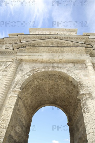 Relief on the archway of the city foundation arch, triumphal arch, UNESCO, Roman period, antique,
