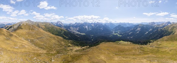 Alpine panorama, Carnic main ridge, view of Sesto Dolomites, Carnic High Trail, Carnic Alps,