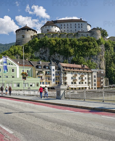 View of the medieval Kufstein Fortress on the River Inn, Kufstein, Tyrol, Austria, Europe
