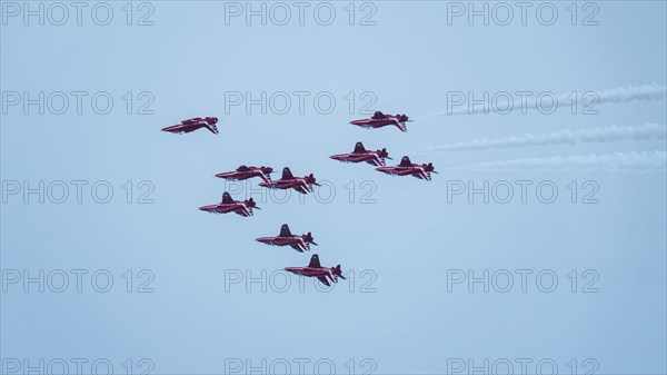 Red Arrows, Royal Air Force Aerobatic Team, Airshow 2024, Teignmouth, Devon, England, United