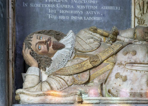 Family memorial monument in church of Saint Mary, Helmingham, Suffolk, England, UK - Sir Lionel