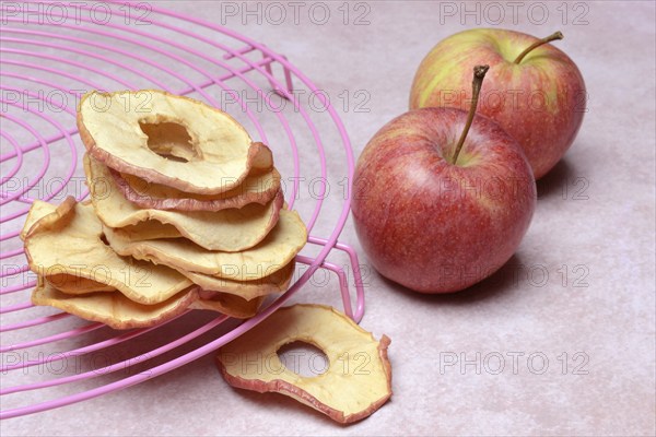 Dried apple rings and apples, dried fruit