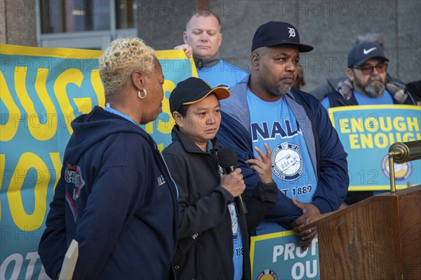 Detroit, Michigan USA, 6 November 2023, Postal workers rally to protest the increasing number of