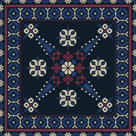 Traditional Latvian embroidery seamless pattern, vector illustration