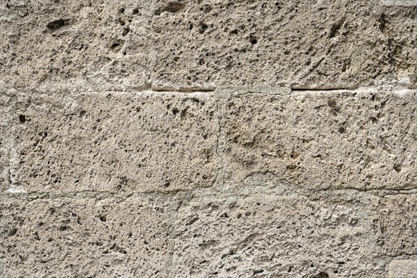 Limestone tuff wall stones, Swabian Alb, Baden-Württemberg, Germany, Europe
