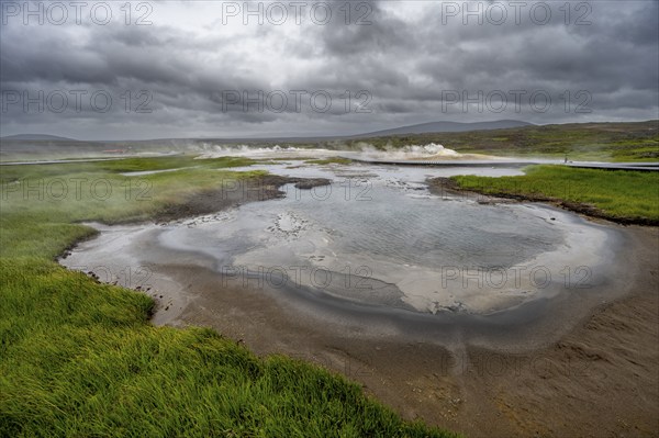 Hot spring, Hveravellir geothermal area, Icelandic Highlands, Suðurland, Iceland, Europe