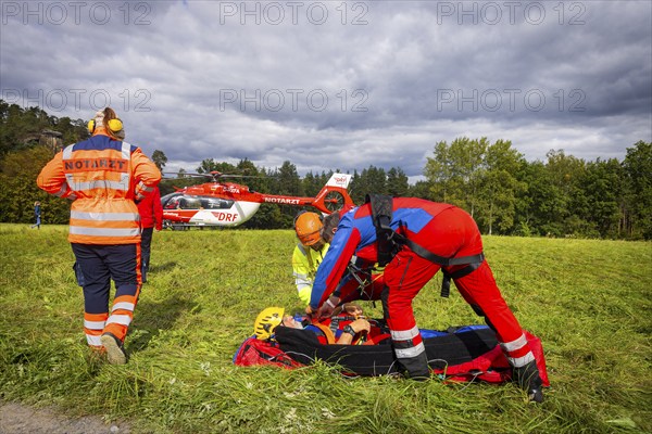 Winch rescue training of the rescue helicopter, Christoph 62, on the occasion of the 50th
