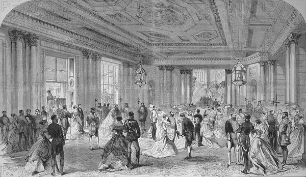 The Great Porch of Buckingham Palace on the Day of the Royal Reception, 1869, London, England,