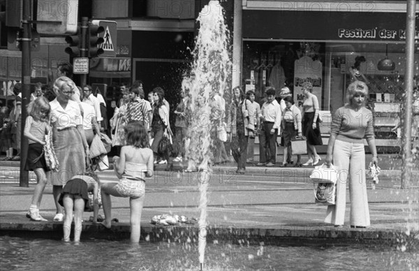 A hot summer day on 04.07.1975 in the city of E, Germany, Europe